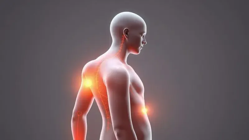 Ilustração 3D de uma silhueta humana destacando os pontos de calor e pulsação ideais para aplicação de fragrâncias.