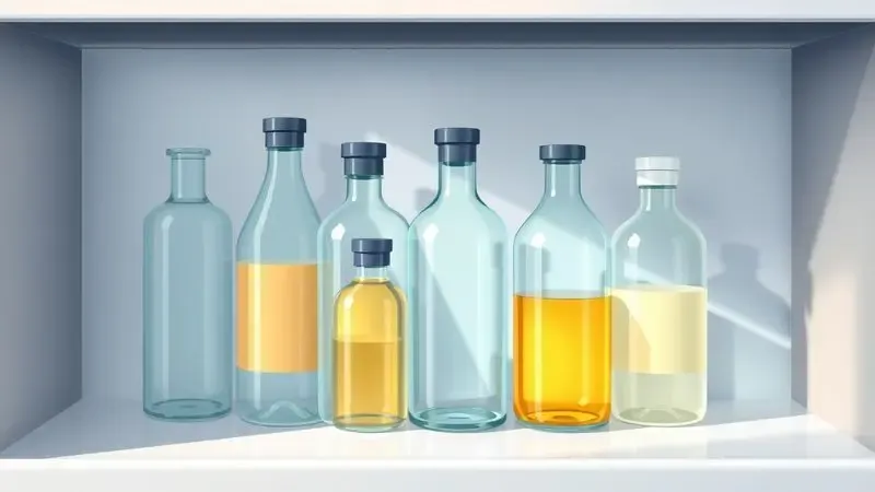 Cena conceitual mostrando perfumes organizados em um armário fresco e escuro para preservação.