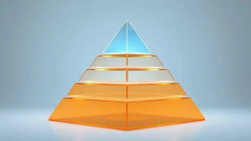 Ilustração 3D abstrata representando as camadas de notas olfativas de um perfume masculino.