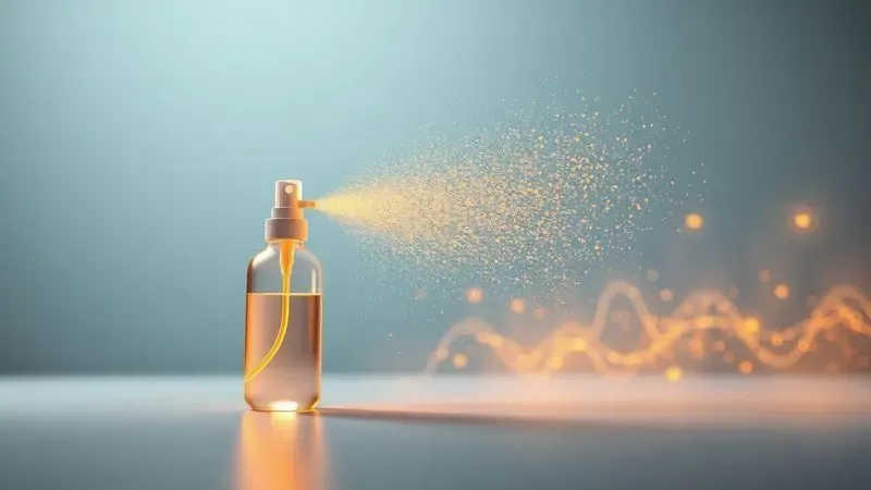 Representação visual de como aplicar perfume para melhorar a projeção e fixação na pele através de uma névoa dourada.