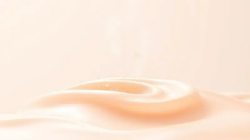 Ilustração conceitual de partículas de perfume sendo aplicadas sobre uma superfície suave para representar fixação.