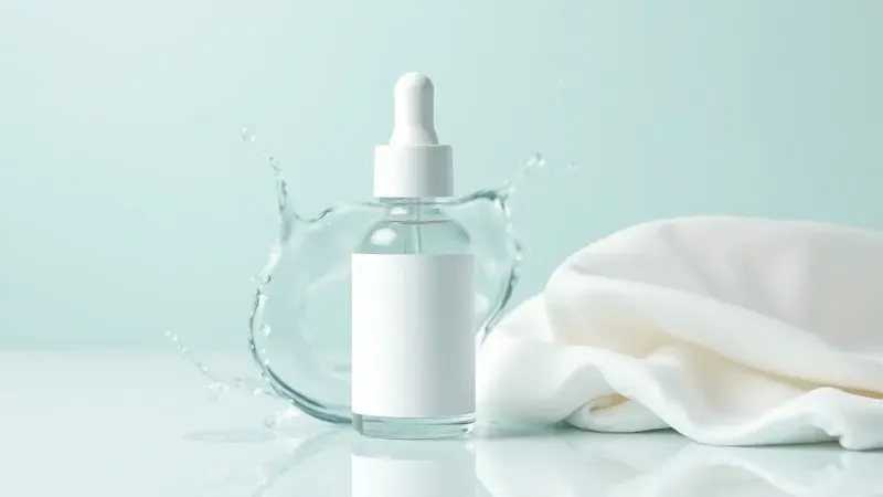 Representação 3D de elementos de hidratação e cuidado com a pele para aumentar a duração da fragrância.