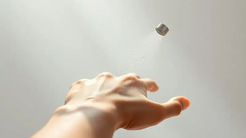 Ilustração detalhada de uma fina névoa de perfume sendo aplicada para mostrar a fixação na pele.