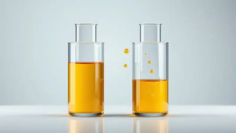 Ilustração conceitual comparando a concentração de essências em frascos de vidro, representando a diferença entre Eau de Parfum e Toilette.