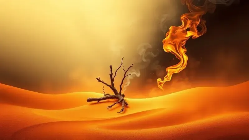 Ilustração digital representando notas olfativas de âmbar, incenso e resinas em tons quentes e terrosos.