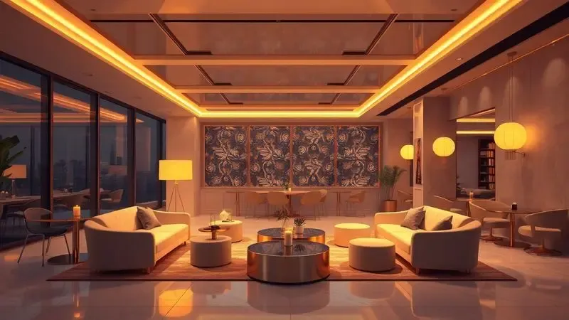 Cena conceitual em 3D de um ambiente noturno elegante com iluminação suave, sugerindo o uso de perfumes em eventos sociais.