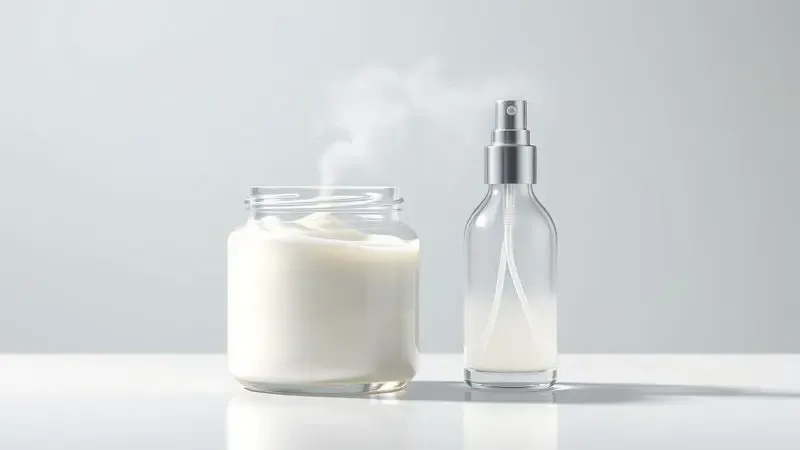 Ilustração conceitual mostrando a combinação de creme hidratante e fragrância para técnica de layering.